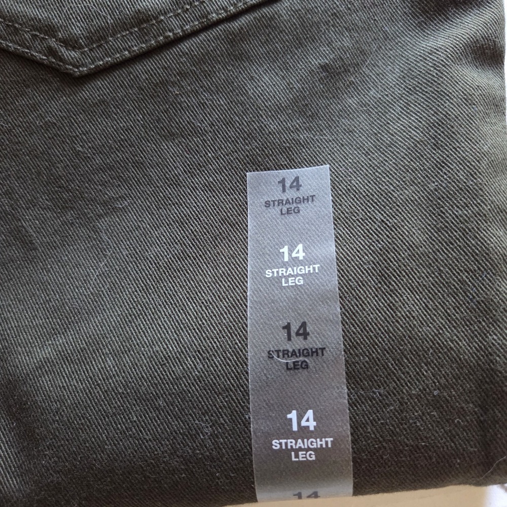 NEW Style & Co Denim Tummy Control Jeans Hi-Rise Straight Leg Olive Green 14 - Picture 8 of 15